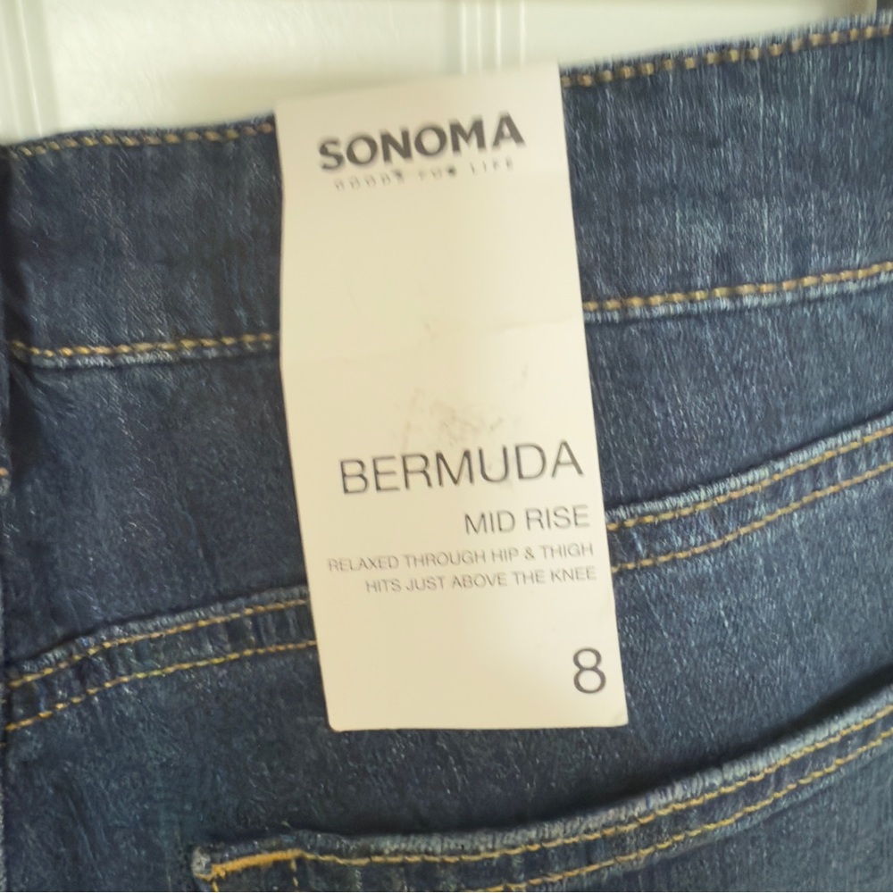 Sonoma Skinny Bermuda Denim Jean Shorts Size 8 NWT Festival - Picture 6 of 7